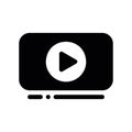 Simple black vector icon with a theme video playback interface Royalty Free Stock Photo