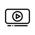 Simple black vector icon with a theme video player Royalty Free Stock Photo