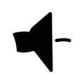 Simple black vector icon with a theme volume, quieter Royalty Free Stock Photo