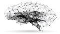 Abstract Networked Brain - AI, Neural Networks, Technology, Science Royalty Free Stock Photo