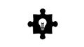 Puzzle Piece with Light Bulb Icon Idea Solution Concept Royalty Free Stock Photo