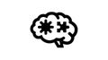 Brain with Puzzle Piece and Starburst Icon Royalty Free Stock Photo