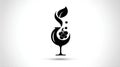 Black Grapes and Leaf Icon in Wine Glass - Healthy Beverage Concept Royalty Free Stock Photo