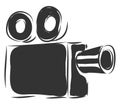 Simple black vintage camcorder vector illustration