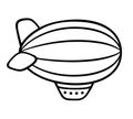 Simple black and white airship drawing Royalty Free Stock Photo