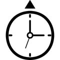 Simple black and white analog clock Royalty Free Stock Photo
