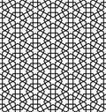 Black and white arabic geometric seamless pattern, vector.