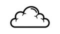 Simple Black and White Cloud Icon on Transparent Background Royalty Free Stock Photo