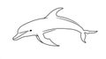Simple Line Art Dolphin Royalty Free Stock Photo