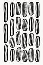 A simple black and white drawing of multiple strips of bacon. This versatile image can be used in various contexts and Royalty Free Stock Photo