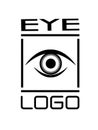 Simple black and white eye logo in square Royalty Free Stock Photo