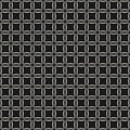 Simple black and white geometric vector seamless pattern. Minimal texture with curved lines, small rounded squares. Stylish dark Royalty Free Stock Photo
