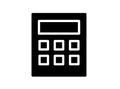 Simple Black and White Icon of a Basic Calculator on a Plain Background Royalty Free Stock Photo