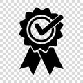 Simple Black and White Icon, Certified at transparent effect background Royalty Free Stock Photo