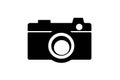 Camera Icon - Black and White Illustration Royalty Free Stock Photo