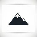 Simple black and white icon depicting a stylized mountain range on a Royalty Free Stock Photo