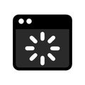 A simple black and white icon of a loading animation on a computer screen Royalty Free Stock Photo
