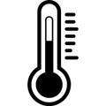 Black and white thermometer icon isolated on transparent background Royalty Free Stock Photo