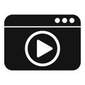 Web browser displaying video streaming service icon