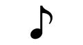 Eighth note music symbol black and white illustration for music education and musical notation resources Royalty Free Stock Photo