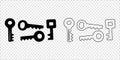 Vintage Key Collection in Silhouette and Outline Royalty Free Stock Photo