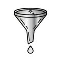 A simple black-and-white illustration of a laboratory funnel with a drop falling from th Royalty Free Stock Photo