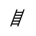Simple black and white illustration of a ladder with five rungs Royalty Free Stock Photo