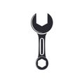 Simple black and white illustration of a single wrench tool in vector format Royalty Free Stock Photo