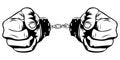 Simple Illustration of two hand in handcuffs Royalty Free Stock Photo