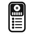 Simple black and white intercom icon showing security