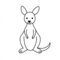 Simple black and white kangaroo illustration with minimalist design Royalty Free Stock Photo