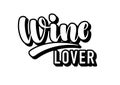 simple black and white lettering wine lover logo Royalty Free Stock Photo