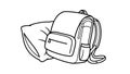 Backpack and Pillow Line Art Illustration Royalty Free Stock Photo
