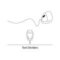 Minimalist line art illustration of a computer mouse tethered to a balloon floating above a text divider Royalty Free Stock Photo