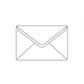 Simple black and white line drawing of an envelope on a plain background. It features Royalty Free Stock Photo