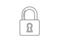Standard design of a traditional lock. The drawing is minimalistic Royalty Free Stock Photo
