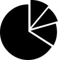 Simple Black and White Pie Chart Royalty Free Stock Photo