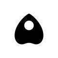 Simple Black and White Planchette Shape Occult Board Game Element Royalty Free Stock Photo
