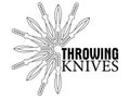 Print or logo template with flower of contour throwing knives and text