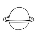 Simple black and white saturn vector illustration