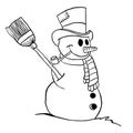 Simple black and white snowman