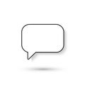 A simple black and white speech bubble icon on a white background Royalty Free Stock Photo