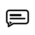 Simple Black and White Speech Bubble Icon for Messaging and Communication chat message Royalty Free Stock Photo