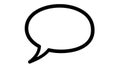 Simple black and white speech bubble icon on plain background Royalty Free Stock Photo