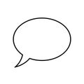 Simple black and white speech bubble icon on plain background Royalty Free Stock Photo