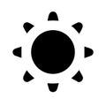 Simple Black and White Sun Icon with Rays Illustration Royalty Free Stock Photo