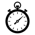 Simple, black and white timer/stopwatch icon. Isolated on white