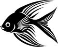 Angelfish - minimalist and simple silhouette - vector illustration