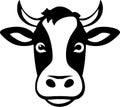 Cow - minimalist and simple silhouette - vector illustration Royalty Free Stock Photo