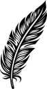 Feather - black and white isolated icon - vector illustration